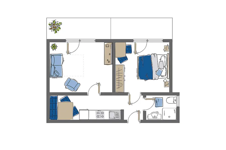 Grundriss des Appartements Brunnenkogel