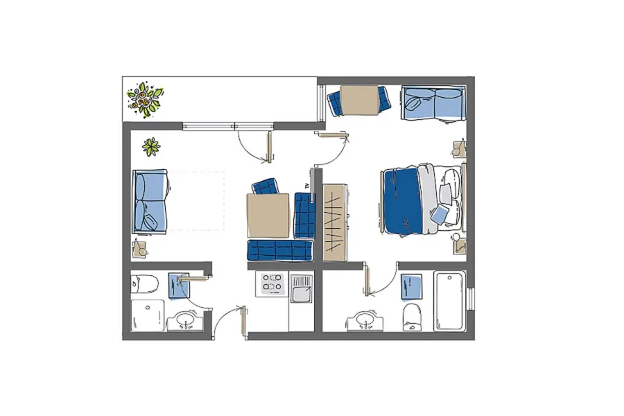 Grundriss des Appartements Brunnenkogel
