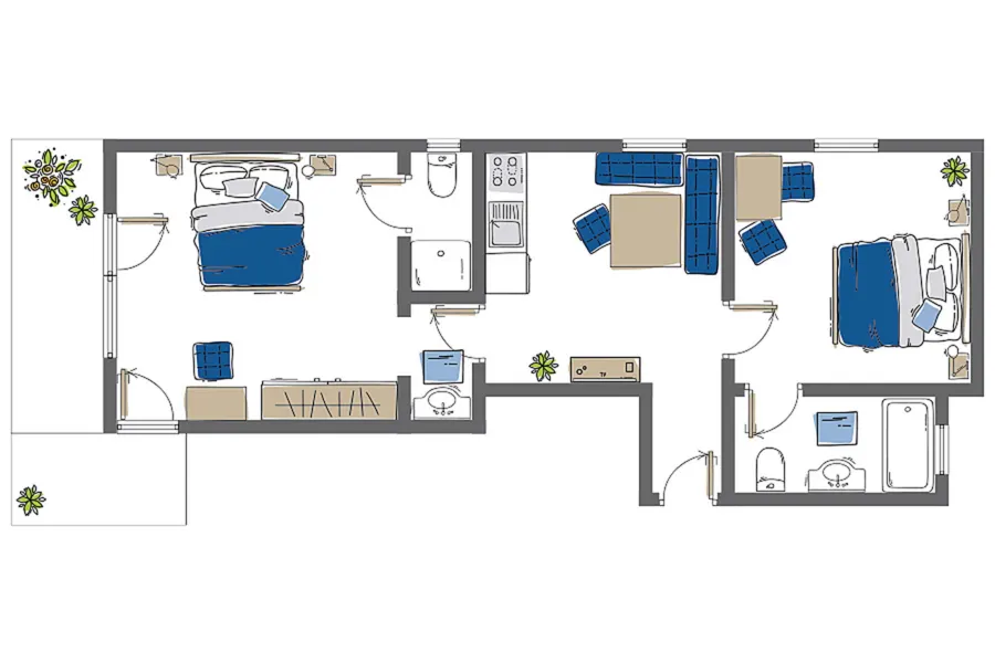 Grundriss des Appartements Nederkogel